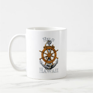 Hilo Hawaii Vacation Nautical Anchor Helm Sailing Coffee Mug