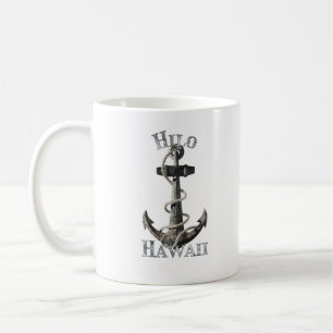 Hilo Hawaii Vacation Nautical Anchor Sailing Coffee Mug