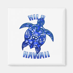 Hilo Hawaii Vacation Tribal Turtle Magnet