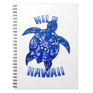 Hilo Hawaii Vacation Tribal Turtle Notebook