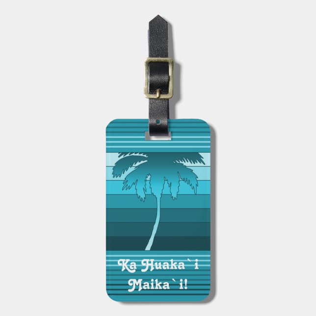 Hilo Hawaiian Palms Customisable Luggage Tags (Front Vertical)