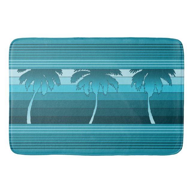 Hilo Hawaiian Palms Striped Bath Mat (Front)
