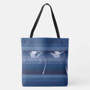 Hilo Hawaiian Palms Striped Beach Bag