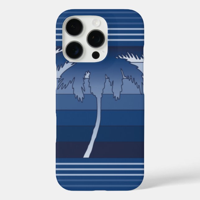 Hilo Hawaiian Palms Striped Blue Case-Mate iPhone Case (Back)