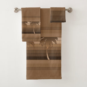 Hilo Hawaiian Palms Striped Coordinates Bath Towel Set