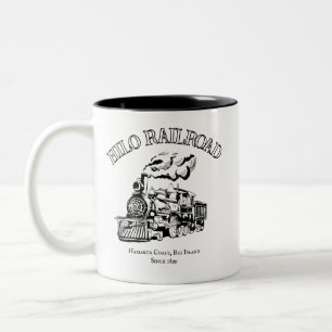 Hilo Railroad Vintage Steam Train  Two-Tone Coffee Mug