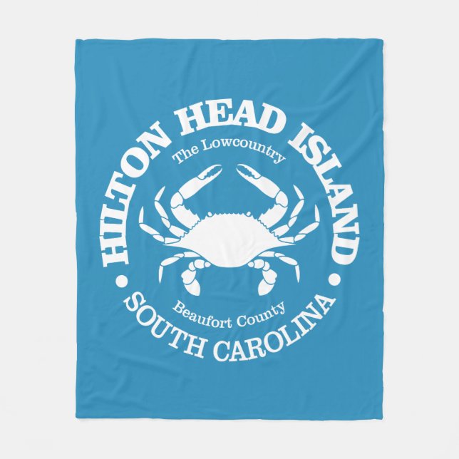Hilton Head Island (crab) Fleece Blanket (Front)