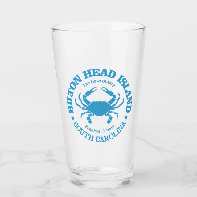 Hilton Head Island (crab) Glass (Front)