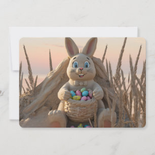 Hilton Head Island Easter Bunny Sand Sculpture Holiday Card