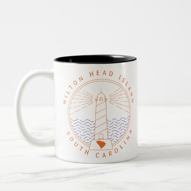 Hilton Head Island Lighthouse Two-Tone Coffee Mug (Left)