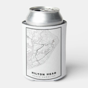Hilton Head Island Map Can Cooler