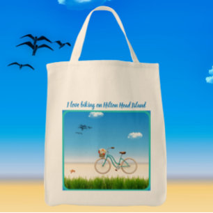Hilton Head Island SC beach biking Tote Bag