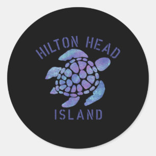 Hilton Head Island Sc Beach Illustration Classic Round Sticker