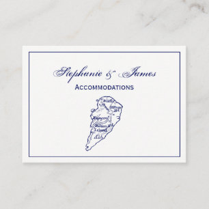 Hilton Head Island SC Vintage Map Navy Blue Business Card