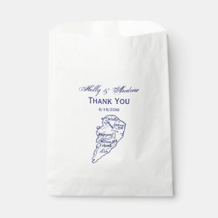 Hilton Head Island SC Vintage Map Navy Blue Favour Bags