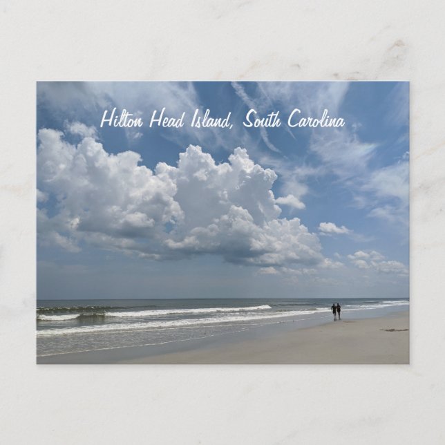 Hilton Head Island South Carolina Beach Clouds Postcard (Front)