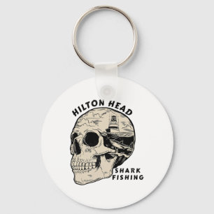 Hilton Head Island South Carolina Beach Shark Fish Key Ring