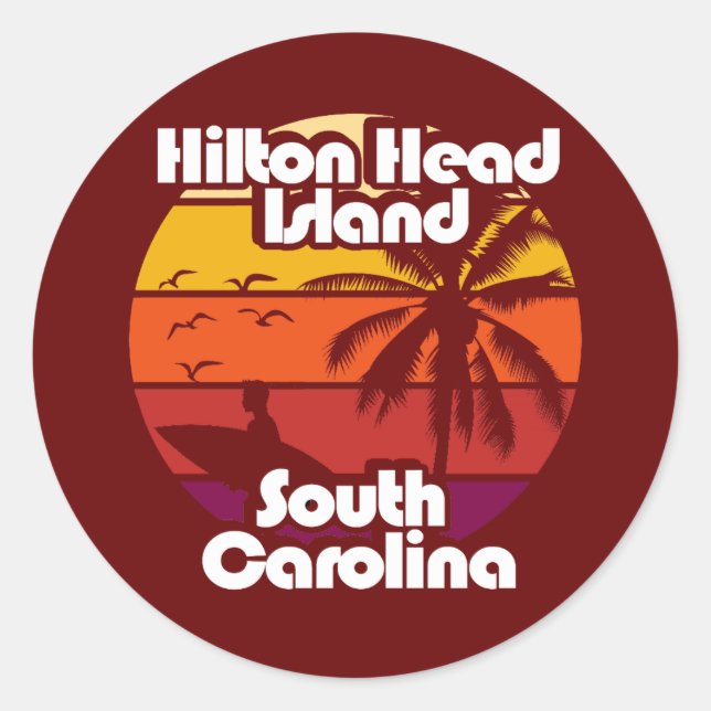Hilton Head Island South Carolina Classic Round Sticker (Front)