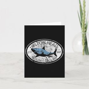 Hilton Head Island South Carolina Fishing Shark Fi Card