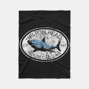 Hilton Head Island South Carolina Fishing Shark Fi Fleece Blanket