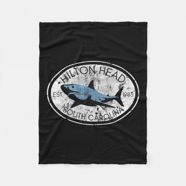 Hilton Head Island South Carolina Fishing Shark Fi Fleece Blanket (Front)