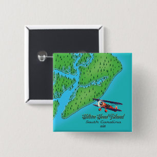 Hilton Head island South Carolina Map 15 Cm Square Badge