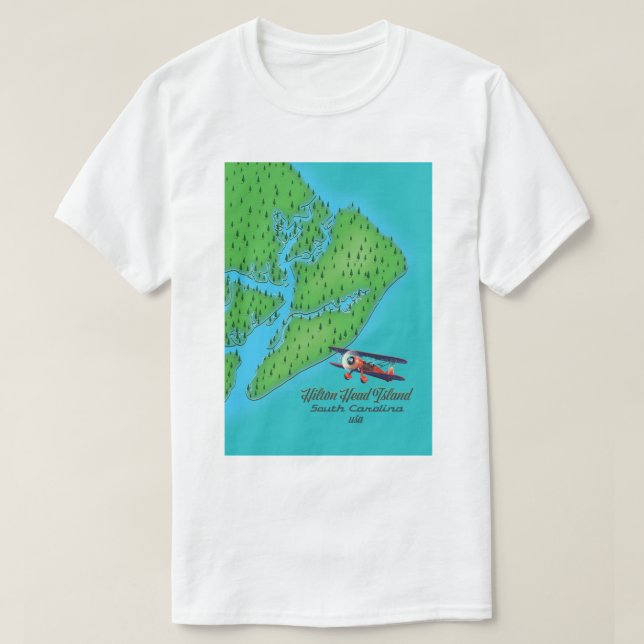 Hilton Head island South Carolina Map T-Shirt (Design Front)