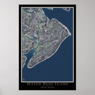 Hilton Head Island South Carolina Satellite Poster