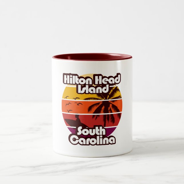 Hilton Head Island South Carolina Two-Tone Coffee Mug (Center)