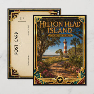 Hilton Head Island South Carolina Vintage Art Postcard