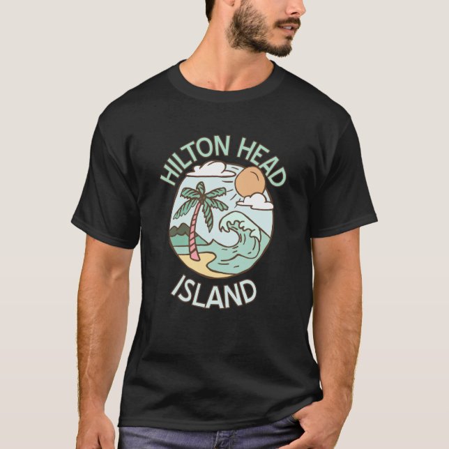 Hilton Head Island Tropical Beach Vacation Souveni T-Shirt (Front)