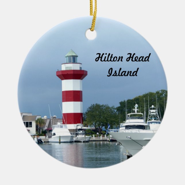 Hilton Head  Lighthouse Ceramic Tree Decoration (Front)