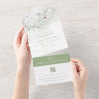 Hilton Head SC Map Elegant Sage Green Wedding
