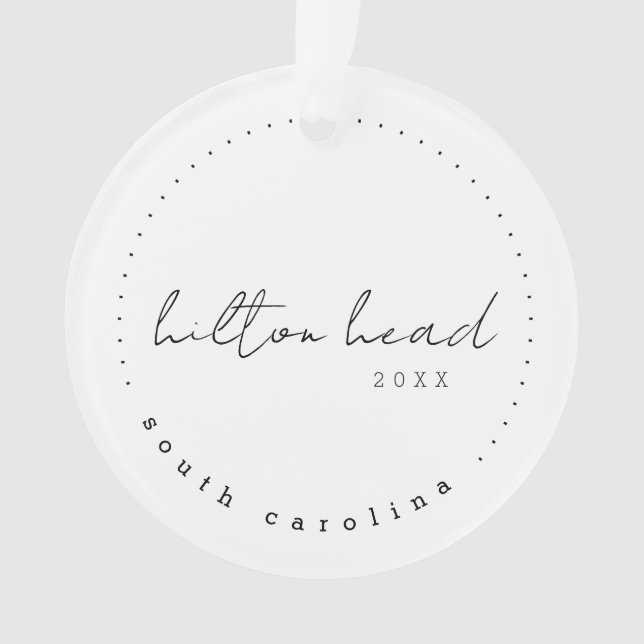 Hilton Head South Carolina Travel USA Simple Ornament (Front)
