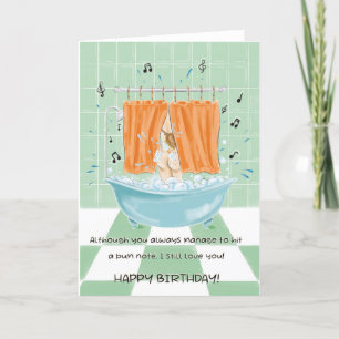 Him Funny Humour Singing In The Shower Birthday Card