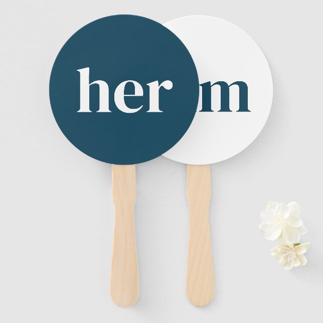 Him or Her Bridal Shower Game, Bride or Groom Hand Fan (Front and Back)