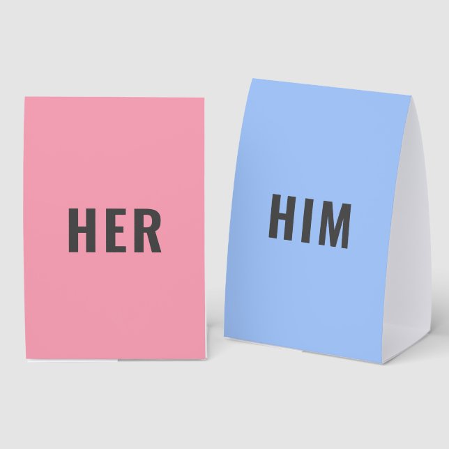 Him or Her? Game | Wedding Party Fun Games (Front/Back)