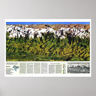 " Himalaya: 1988 High Panorama Map ... Poster