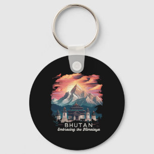 Himalaya Hike Temple Bhutan Costume Hiking Bhutane Key Ring