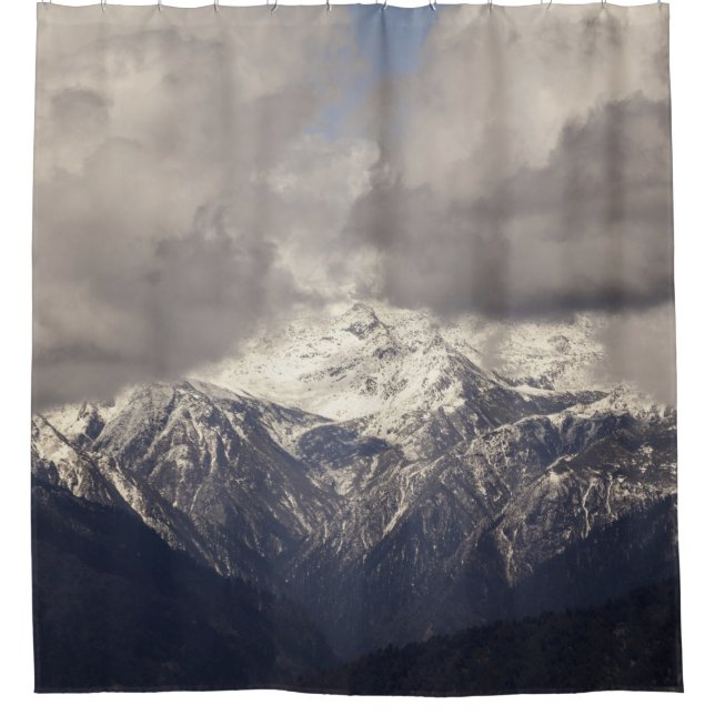 Himalaya in Bhutanbhutan,blue,himalaya,landscape,m Shower Curtain (Front)