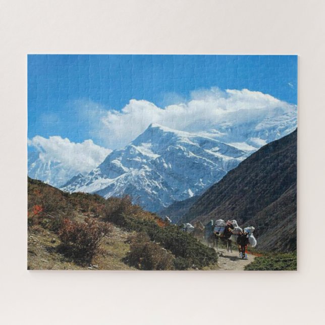 Himalaya mountain india nepal nature snow jigsaw puzzle (Horizontal)