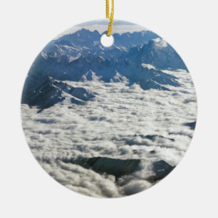 Himalaya mountains under clouds - Tibet Ceramic Tree Decoration