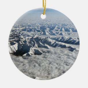 Himalaya mountains under clouds - Tibet Ceramic Tree Decoration
