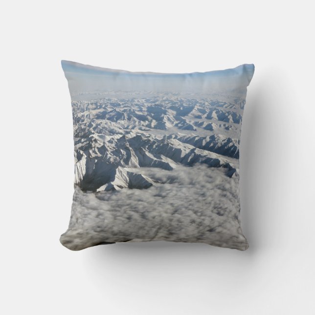 Himalaya mountains under clouds - Tibet Cushion (Front)