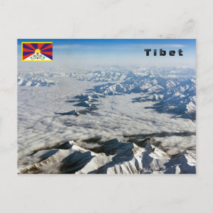 Himalaya mountains under clouds - Tibet Postcard