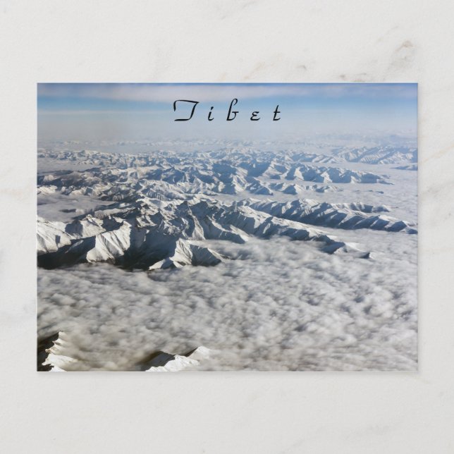 Himalaya mountains under clouds - Tibet Postcard (Front)