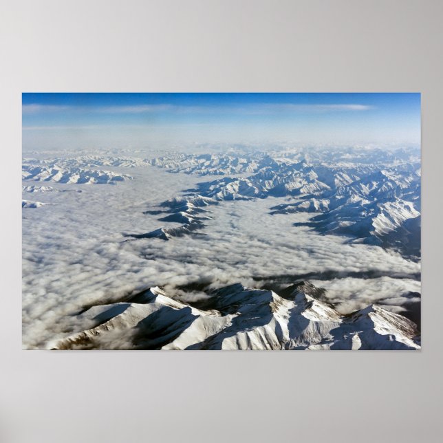 Himalaya mountains under clouds - Tibet Poster (Front)