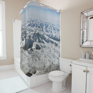 Himalaya mountains under clouds - Tibet Shower Curtain