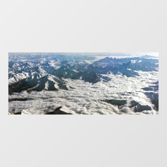 Himalaya mountains under clouds - Tibet Window Cling (Sheet)