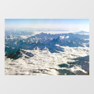 Himalaya mountains under clouds - Tibet Window Cling